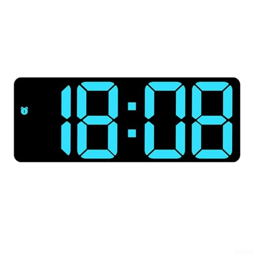 Reloj despertador electrónico con gran pantalla colorida y función de control de voz para escritorio de dormitorio, con calendario de temperatura y fuente de alimentación dual por batería o cable