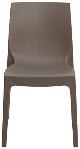 dimensioni 81x52x54 cm Sedia Rome marrone moka resistente per interni ed esterni (conf. 6 pz)