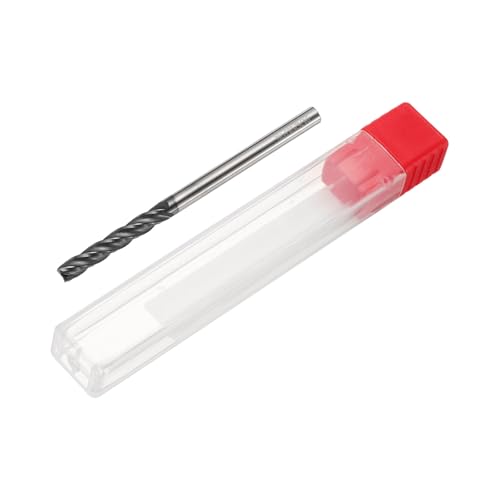 Image of HARFINGTON Carbide Square Nose End Mill Bit 3 /16 inch Cut Dia 4 Flutes TiAlN Coated Milling Cutter for Hardened Steel Metal (3 /16 inch Shank 1-1 /8 inch Cut Length 3 inch Long 30 Degree Helix)