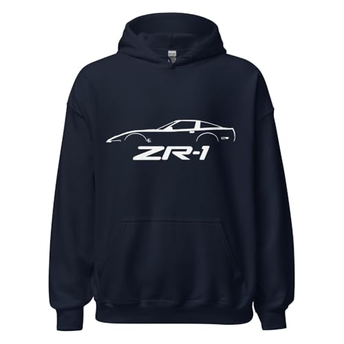 C4 Sports Car ZR1 hoodie silhouette design for Fourth Gen Vette Owners Drivers ZR-1 sweatshirt Black