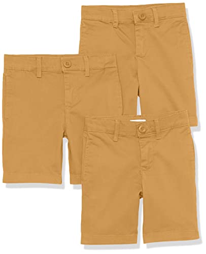 Image of Amazon Essentials Boys and Toddlers' School Uniform Woven Flat-Front Shorts with Elastic Waist