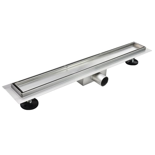 CELO Caniveau de douche 2en1 à encastrer L.50 cm réversible à carreler ou inox, avec siphon drainage 36l/min