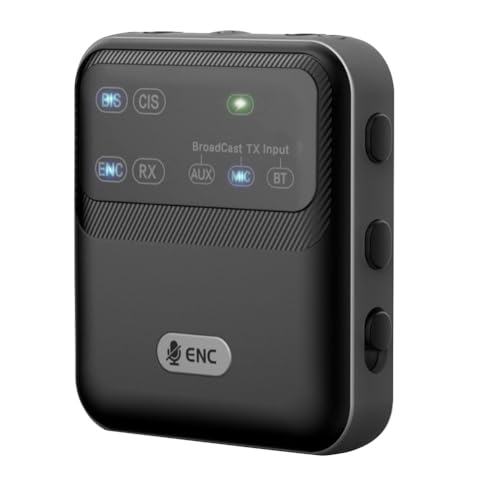 Muyilanc Transceptor de para Bluetooth 5.4 Que Transmite 1TX A Más de 100 Dispositivos RX. Adaptador de para Inalámbrico LE AAC/-AD/LC3 USB/AUX/Mic.