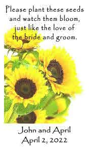 WeddingBridal Wildflower Seed Packet Favors(wseeds) Personalized 100 qty-Sunflower Burst Design