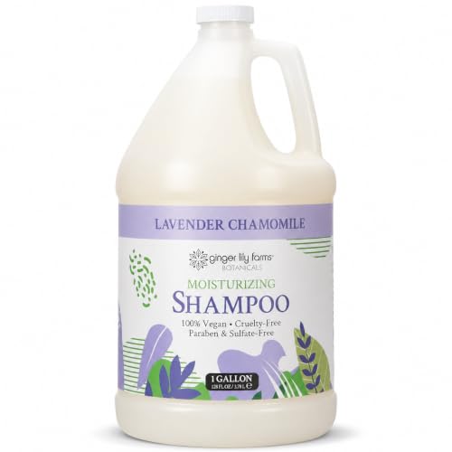 Image of Ginger Lily Farms Botanicals Shampoo, 128oz, Lavender Chamomile | 100% Vegan & Cruelty-Free | Moisturizing Shampoo for All Hair Types | Refill Size
