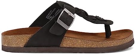 WHITE MOUNTAIN Shoes Handle Women's Flat Sandal, Black/Nubuck, 8 M | Image 1
