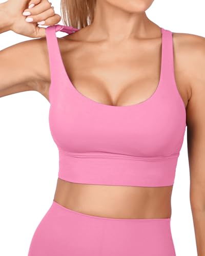Image of Grace Form Strappy Sports Bra for Women Padded Push Up Sport Bra Athletic Running Workout Bra Yoga Bra