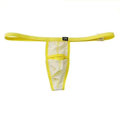 COMLIFE Men's Ice Silk Open Front U Convex T-Back Thongs Underwear Underpanties3