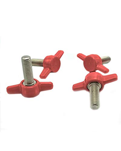 1/4-20 X 3/4” Thumb Screws with Wing Knob - Thumbscrews Thumb Screw Butterfly Thumb Screws Thumbscrew (Red)