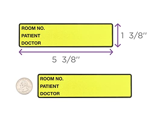 Image of Carstens Patient I.D. Adhesive Medical Chart Labels for 1.5 inch - 4 inch Ring Binder Spines - Pre-Printed Sticker Labels (Room No. / Patient /Doctor), 5 3 /8 inch x 1 3 /8 inch, Roll of 200, Multicolored, 4 Pack