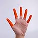 DJCIW 300PCS Disposable Latex Finger Cots,Medium Size, Fingertip Protector Gloves for Electronics Repair, Crafts, Medical Use & Industrial Applications,Thumb Covers for Finger Protection Orange