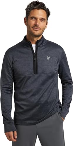 Chaps Men’s Quarter Zip Sweater - UPF 50+ Lightweight Dry Fit Sweater Fleece Golf Pullover for Men (S-XXL)