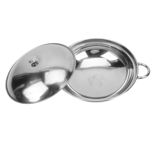 iplusmile Olla de Acero Inoxidable con Tapa Olla Gruesa Anti-derrame para Cocina Doméstica para Hot Pot Pot con Doble Asa Resistente al Calor y Diseño Seguro para Inducción