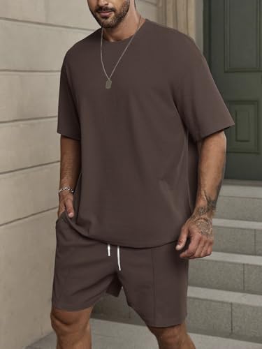 Image of Vogaan Men's T-Shirt and Shorts Set | Top & Shorts Night Suits Set | Night Wear for Men | Holiday Outfits for Men's