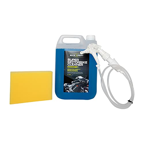 Bike Xpert | Super Motorbike Cleaner Bundle (2 Items) | 5 litre Motorbike Cleaner With Trigger Spray & Sponge | Ready To Use | Fast & Powerful Motorcycle Bike Wash | Biodegradable