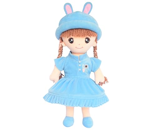 Image of EL FIGO Plush Doll, Soft Toys, Toy for Girls, Birthday Gift Girl /Boys, Doll for Kids in Sturdy Blue Dress with Woolen Hair (Doll 45 c.m)