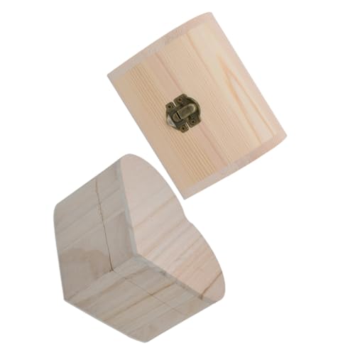 LIFKOME 2個 未完成木製宝箱 入り 無塗装 木製収納ケース ジュエリー収納用 キッズペイント用 クラフト素材 インテリア卓上おしゃれ木箱