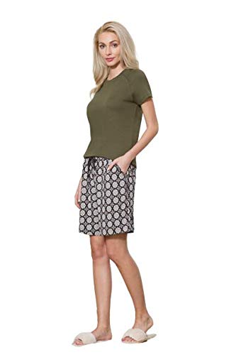 Van Heusen Women Lounge Shorts - Modal Cotton - Allover Print, Functional Pocket, Superior Drape_55502_LNG23_XXL