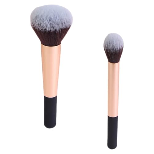 Baluue Cheek Makeup Brush For Blush Face Brush 2pcs Soft Bristles Highlighter Makeup Brush Applicators For Loose Pressed Powder