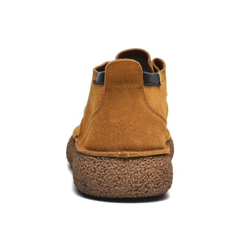 Men's Casual Leather Fashion Sneakers Ankle Chukka Boots Slip On Lightweight Loafers Walking Driving Shoes4