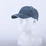 LANGZHEN Unisex Baseball Cap 100% Cotton Fits Men Women Washed Denim Adjustable Dad Hat(Denim Blue) - Image 4