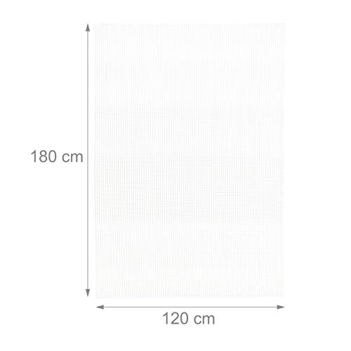 Relaxdays Non Rug Pad, Customisable Carpet Underlay Mat, Anti-Slip Applique, White, 120 x 180 cm