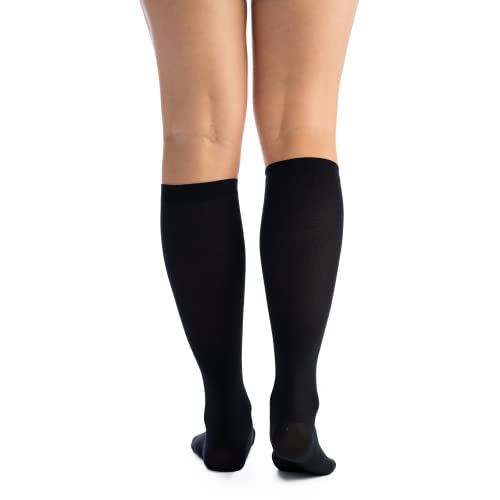 Image of EvoNation Women's Knee High 20-30 mmHg Graduated Compression Microfiber Opaque Socks - Firm Pressure Compression Garment