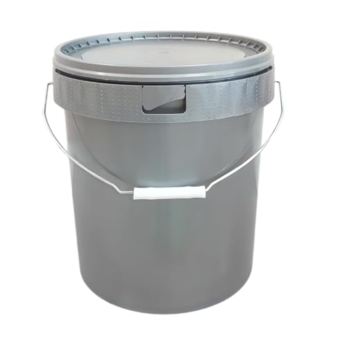 Smart Pack Secchio con coperchio, 18LT 14LT,5LT,3LT, Secchio in plastica, Secchio con coperchio e manico in metallo, Secchio ermetico, Secchio di vernice vuoto, Colore Bianco (1, 18L GRIGIO) Smart Pack Secchio con coperchio, 18LT 14LT,5LT,3LT, Secchio in plastica, Secchio con coperchio e manico in metallo, Secchio ermetico, Secchio di vernice vuoto, Colore Bianco (1, 18L GRIGIO)
