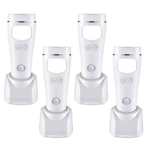 Hiboom 4 Luces de Noche LED con Detector de Movimiento Linterna Nocturna Desmontable 4 en 1, Linterna de Emergencia con Sensor de Movimiento para Corte de Luz en Casa desde Atardecer hasta Amanecer