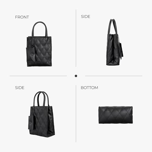 Bolso Tote Pequeño de Cuero Sintético Acolchado para Mujer miniatura 4