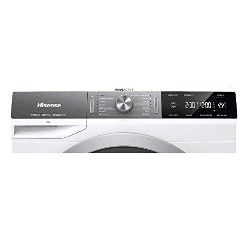 Hisense-DHGS90M-Secadora-con-Bomba-de-Calor-Tratamiento-con-Vapor-Carga-Frontal-9-Kg-Motor-Eficiente-Inverter-Aire-Ionizado-Iluminacion-en-el-Tambor-Display-Led-Blanco