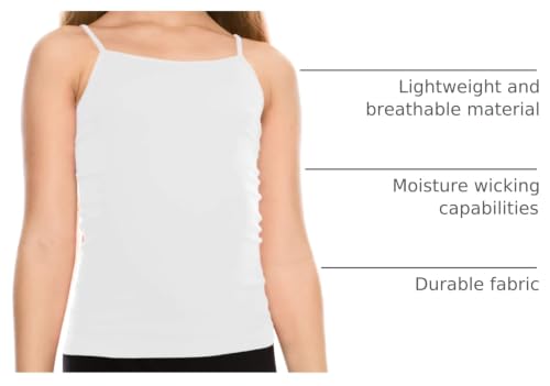 Image of Kurve Girl's Sleeveless Tank Top - Stretch Undershirts Cami Camisole, UV Protective Fabric, Rated UPF 50+ (Made in USA)