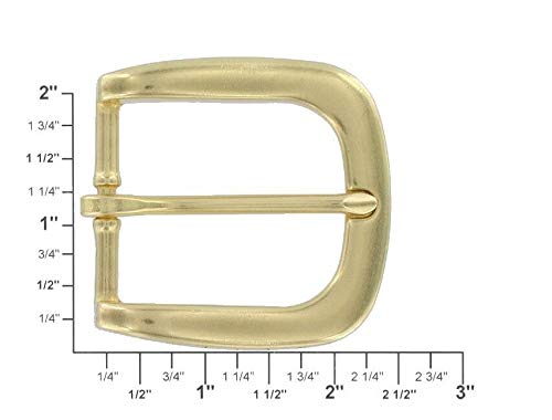 T3139 1 1/2" Natural Brass, Heel Bar Buckle, Solid Brass-Ll #TOP5