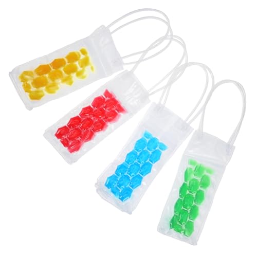 OFFSCH Wine Chiller Bag Set 4 Pcs Double-sided Wine Cooler Leakproof Portable for Garden Parties Bbqs Picnics Pool Parties Random Color