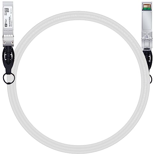 Image of H!Fiber SFP+ Cable, 10G SFP+ DAC, 1.5M(5ft), Passive Direct Attach Copper Twinax Cable for Cisco SFP-H10GB-CU1.5M, Ubiquiti UniFi UC-DAC-SFP+, Meraki, Mikrotik, Intel, Fortinet, Netgear, White
