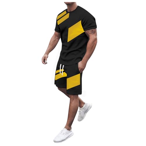 Short de plage homme imprimé 3D tropical avec son haut assorti pour l'été