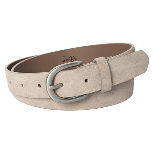 JIEDE Women's Suede Belt Boho Vintage Fashion Belt for Women Adjustable Ladies Waist Belt (Suede-Grey/width28mm, M - Fits Waist 33''-37'') by JIEDE - Used condition - US$22.42