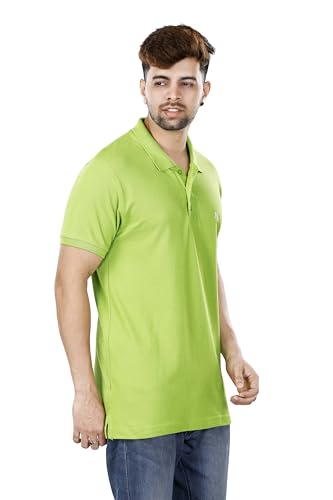 Image of KAUS & SHAN Men's Pure Cotton Regular Fit Solid Half Sleeve Casual & Semi Formal Office Wear Polo T-Shirt