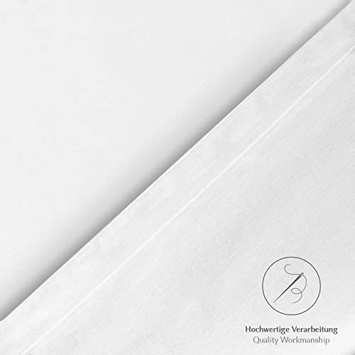 Alreya Renforcé Kissenbezug 80 x 80 cm - 100% Baumwolle mit Reißverschluss, Superweicher Kopfkissenbezug 80x80, Kissenhülle, Weiß, nur Kissenbezug
