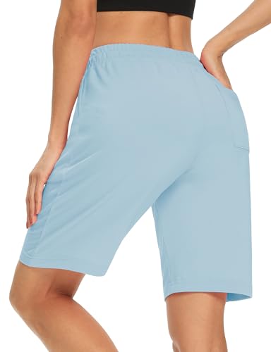 Image of DIBAOLONG Womens Yoga Shorts Loose Comfy Drawstring Lounge Bermuda Shorts with 3 Pockets | Elastic Waist, Comfy Lounge Fit, 3 Pockets