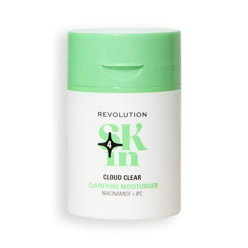 Revolution SKin, Cloudy Clear Clarifying Moisturiser, Crema Facial Ligera e Hidratante con Niacinamida, Vegano y Libre de Crueldad, 50ml