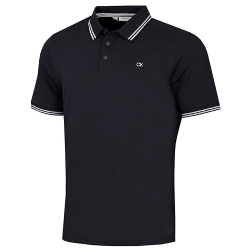Calvin Klein Mens Campus Tipped Polo Shirt - Navy Tipped - L