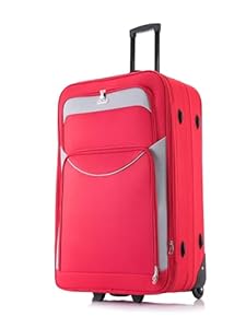 FLYMAX 29" Large Suitcase Lightweight Luggage Expandable Hold Check in Travel Bag on Wheels RED 90L