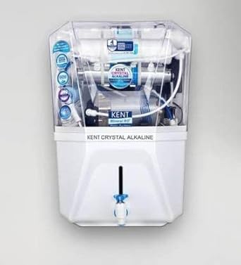 KENT CRYSTAL ALKALINE 11 L RO + UV + UF + TDS Control + Alkaline + UV in Tank Water Purifier (White)