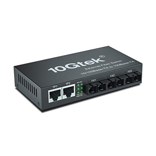 Image of 5-Port Fast Ethernet Desktop Fiber Switch, with 3 Ports Dual SC Fibers, 20 km