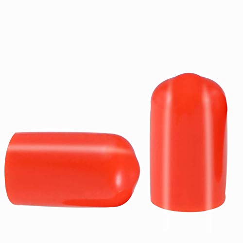 Screw Thread Protectors, PVC Rubber Round Tube Bolt Cap Plastic End Cap Cover Thread Protectors Red, Inner Dia 10mm? 100 Pcs