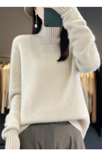 Women's Cashmere Sweater Winter Loose Turtleneck Pullover Sweaters Jumper Tops4