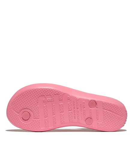 Image of FitFlop Womens iQushion Rubber Flip-Flops with Contoured Footbed for Walking, Lightweight Ergonomic Flip Flop Sandals with Arch Support and Foot Impact Pillows
