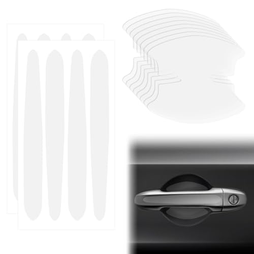 16pcs Universal Transparent Car Door Handle Protector Sticker for Recessed Grips - Clear Anti-Scratch Auto Hand Grip Paint Protection
