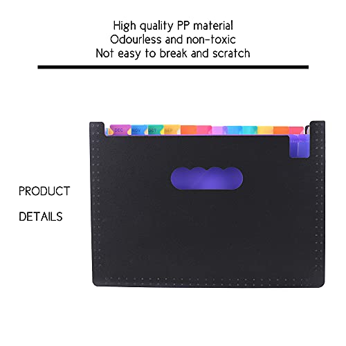 Kiboule 24 Bolsos File Folder Organizer Expansão File Folder Rainbow Color Tamanho Acordeão A4 Com G